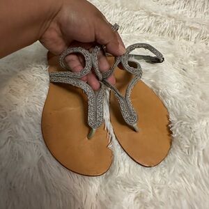 Cocobelle Elegant Tan and‎ Silver Women's Sandals